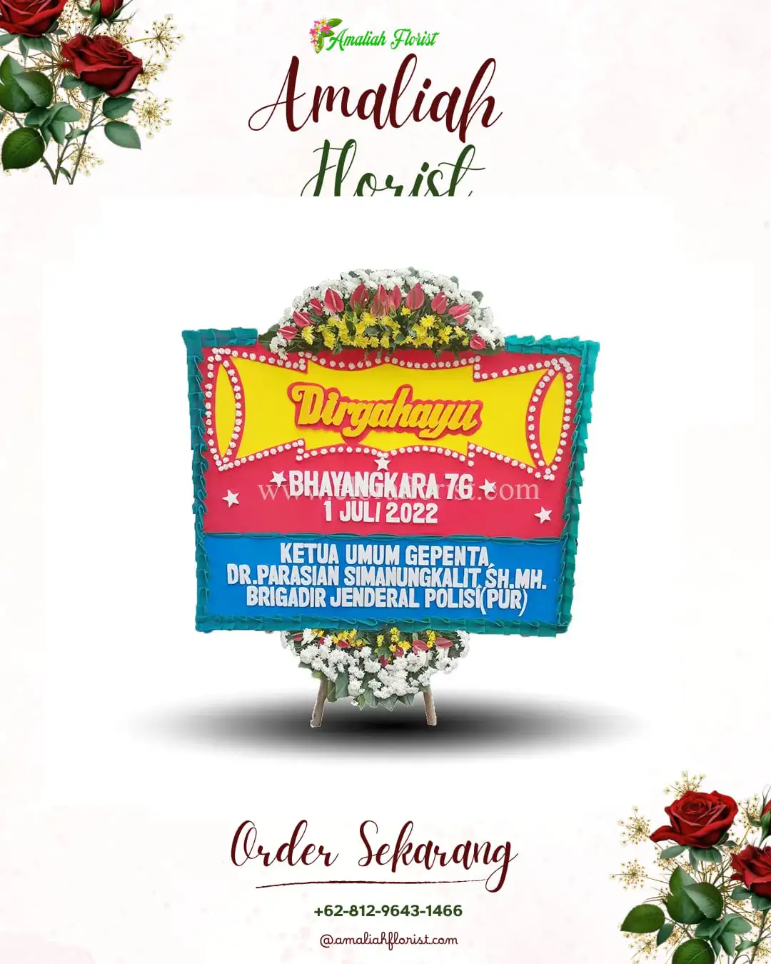 Papan Bunga HUT Ulang Tahun Banyu Biru